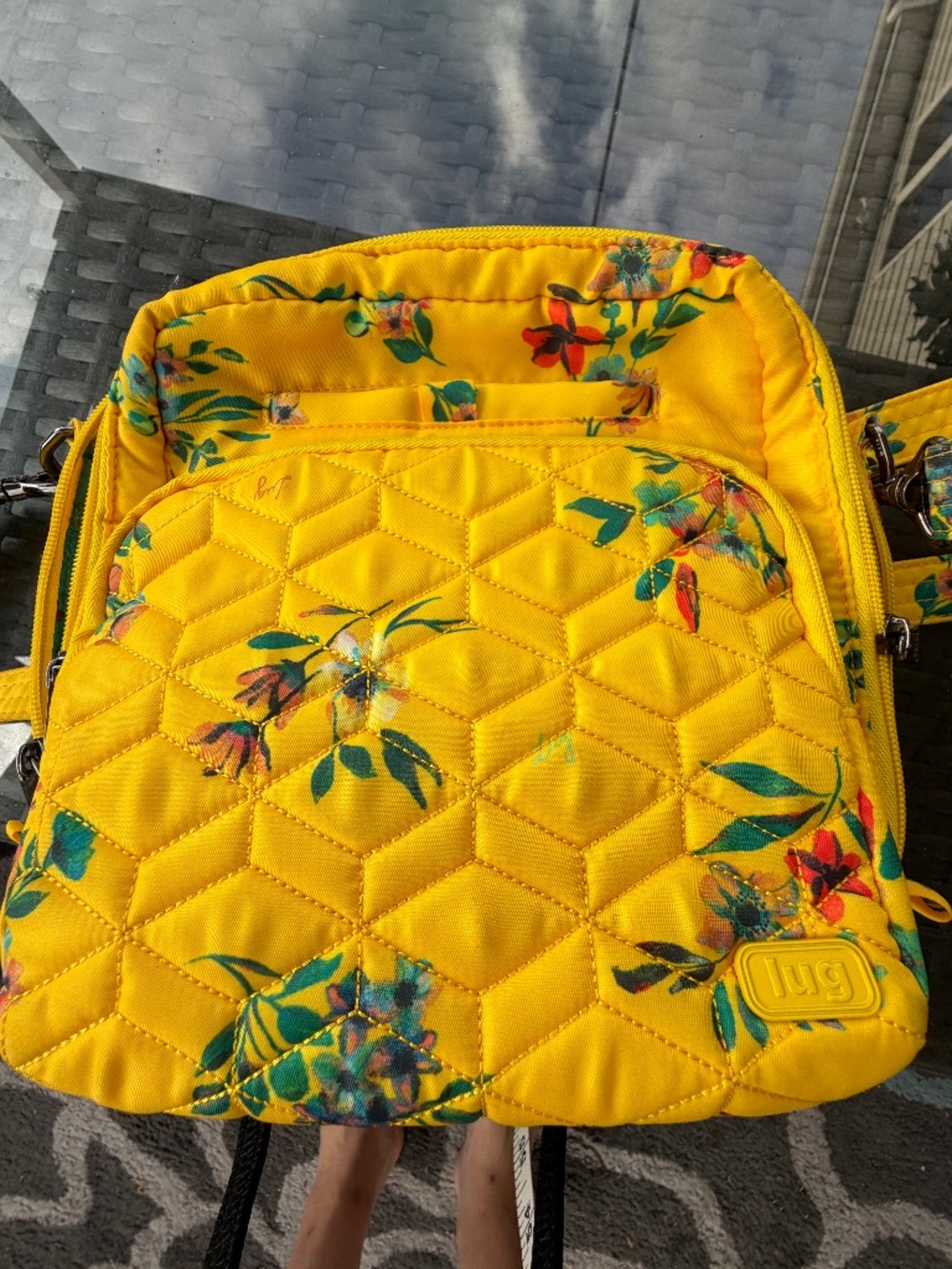 LUG Ranger Crossbody Bag in Bouquet Yellow /quilted travel floral